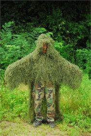 Military "Stalker" Ghillie Poncho  Synthetic thread (Color: Synthetic Ultra Light - Leafy Green)