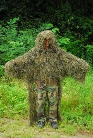 Military "Stalker" Ghillie Poncho  Synthetic thread (Color: Synthetic Ultra Light - Woodland)