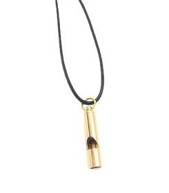 Emergency Whistles With Black Wax Rope Whistle Pendant Necklace (Default: Default)