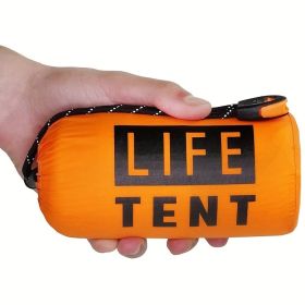 Life Tent Emergency Survival Shelter; 2 Person Emergency Tent; Emergency Shelter; Tube Tent; Survival Tarp - Includes Survival Whistle - Waterproof Th (Color: Orange)