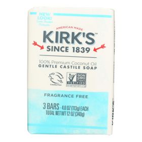 Kirk's Natural Soap Bar - Coco Castile - Fragrance Free - 3 Count - 4 Oz (Default: Default)