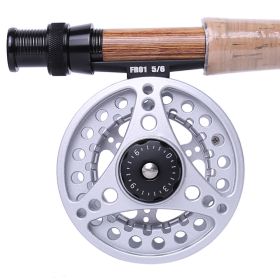 Kylebooker Fly Fishing Reel Large Arbor with Aluminum Body Fly Reel 3/4wt 5/6wt 7/8wt (Color: Silver, Size: 7/8wt)