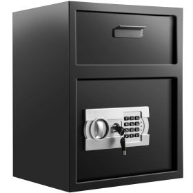 VEVOR Digital Depository Safe 1.7 Cubic Feet Made of Carbon Steel Electronic Code Lock Depository Safe with Deposit Slot with Two Emergency Keys Depos (Default: Default)