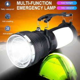 Multi Function Solar Power Camping Lantern (Color: Black)