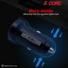 5 Core Car Charger Cigarette Lighter USB Charger Aluminum Alloy Dual USB w LED Fast Charging Power Adapter for iPhone iPad Samsung Galaxy -CDKC13 2Pcs