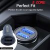 5 Core Car Charger Cigarette Lighter USB Charger Aluminum Alloy Dual USB w LED Fast Charging Power Adapter for iPhone iPad Samsung Galaxy -CDKC13 2Pcs