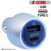 5 Core Car Charger Mini Aluminum Alloy Dual USB Power Adapter with PD QC 3.0 Port Soft LED Fast Charging for iPhone Samsung -CDKC12 2Pcs