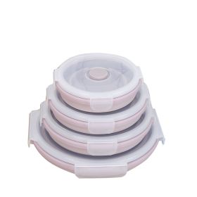 Silicone Collapsible Containers (Pink) (Capacity: All 4)