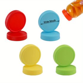 4Pcs Colored Plastic Mason Jar Lids Fits Ball; Kerr & More; Leak-Proof Storage Caps For Mason; Canning Jars (Size: Wide Mouth)