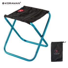 KORAMAN Blue Portable Camp Stool, Ultralight Folding Mini Chair For Camping Fishing Hiking Gardening Beach Outdoor Chair For Kid Adults (Color: Blue)