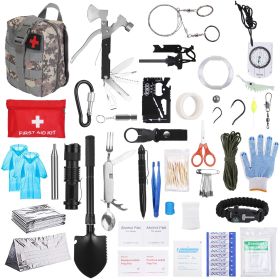 125Pcs Survival Kits Professional Emergency Survival Gear Tactical First Aid Kit Supplies for Outdoor Adventure Camping Hiking Hunting (Type: Survival Tool Kit)