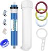 HUINING Reverse Osmosis Membrane 50/75/100/150/400/500GPD and RO Membrane Housing Kit with Quick Connector,Check Valve,Water Pipe,Wrench  for Resident