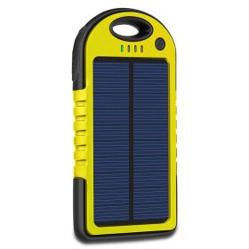 10000mAh Portable Fast Charging Power Bank USB Solar Charging with Flashlight For iPhone Xiaomi Android (Color: Black)