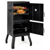 Vertical 2-Tier Outdoor Barbeque Grill with Temperature Gauge