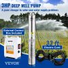 VEVOR Deep Well Submersible Pump, 3HP 230V/60Hz, 37GPM 640 ft Head, with 33 ft Cord & External Control Box, 4 inch Stainless Steel Water Pumps for Ind